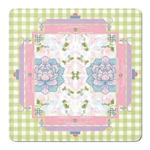Gingham Peony Mahjong Mat
