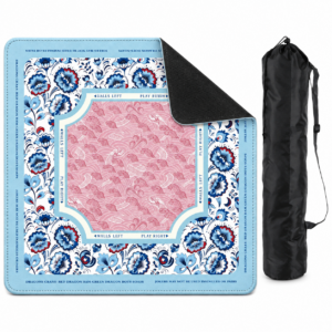 Blue Porcelain Crane Mahjong Mat