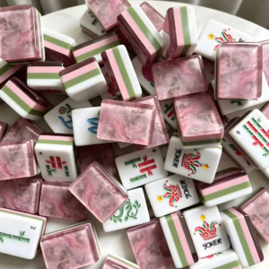 Blush Garden Pink Floral Mahjong Tiles