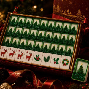 Green Christmas Glow Mahjong Tiles