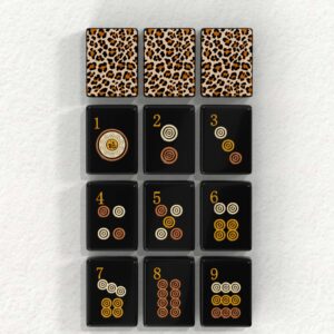 Black Leopard Taiwanese Mahjong Tiles detail view 4