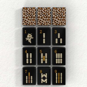Black Leopard Taiwanese Mahjong Tiles detail view 5