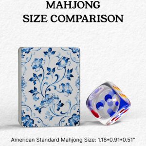 Blue Porcelain Floral Mahjong Tiles detail view 2