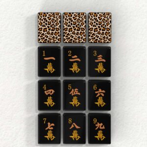 Black Leopard Taiwanese Mahjong character tiles